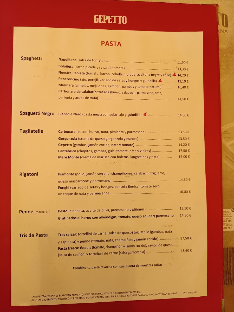 Menu Restaurante Gepetto Arena-10