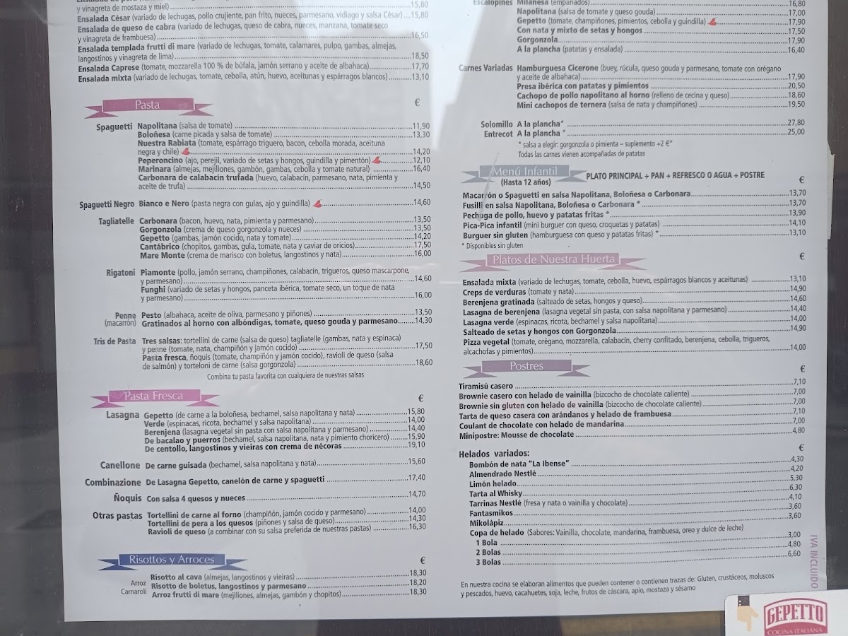 Menu Restaurante Gepetto Arena-5